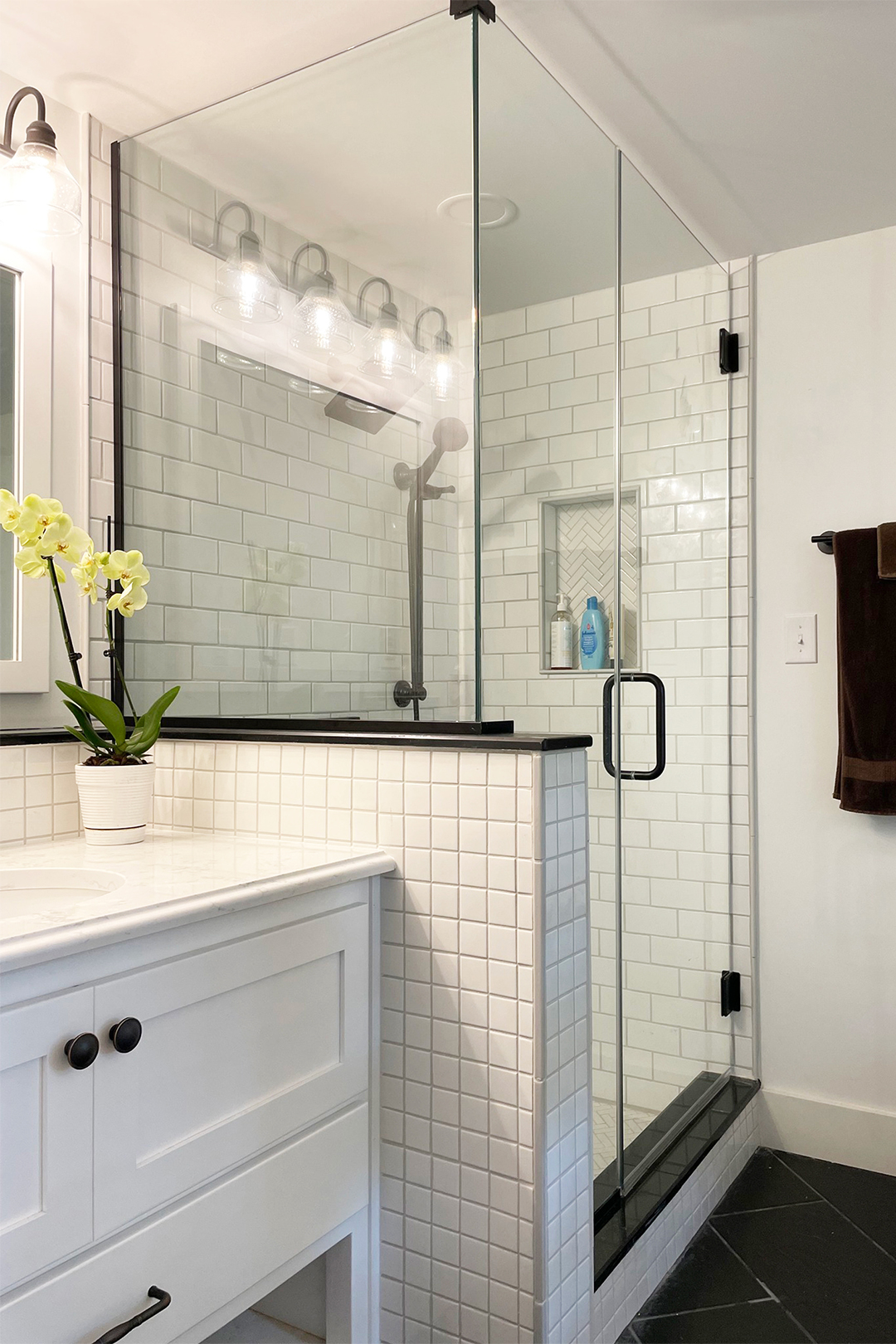 spring-yellow-orchid-custom-shower